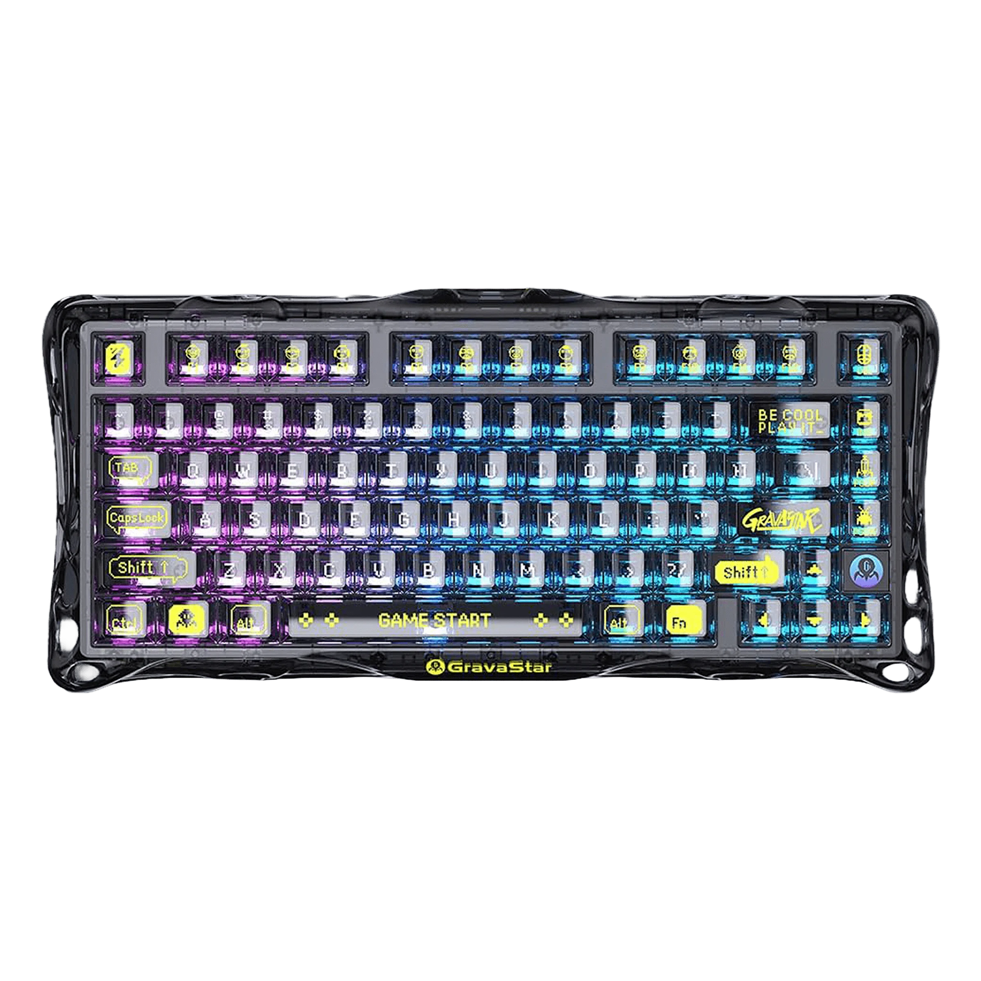 GravaStar Mercury K1 Lite Keyboard - Transparent Black, Linear Switches