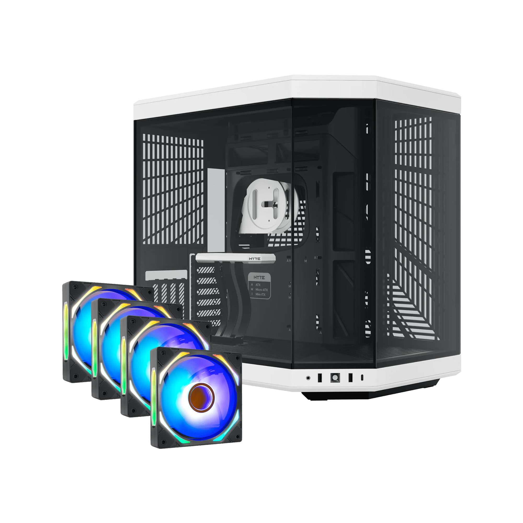 HYTE Y70 Gaming Case - Panda [+Free 4x iBUYPOWER Gen 9 Deluxe 120mm Case Fans]