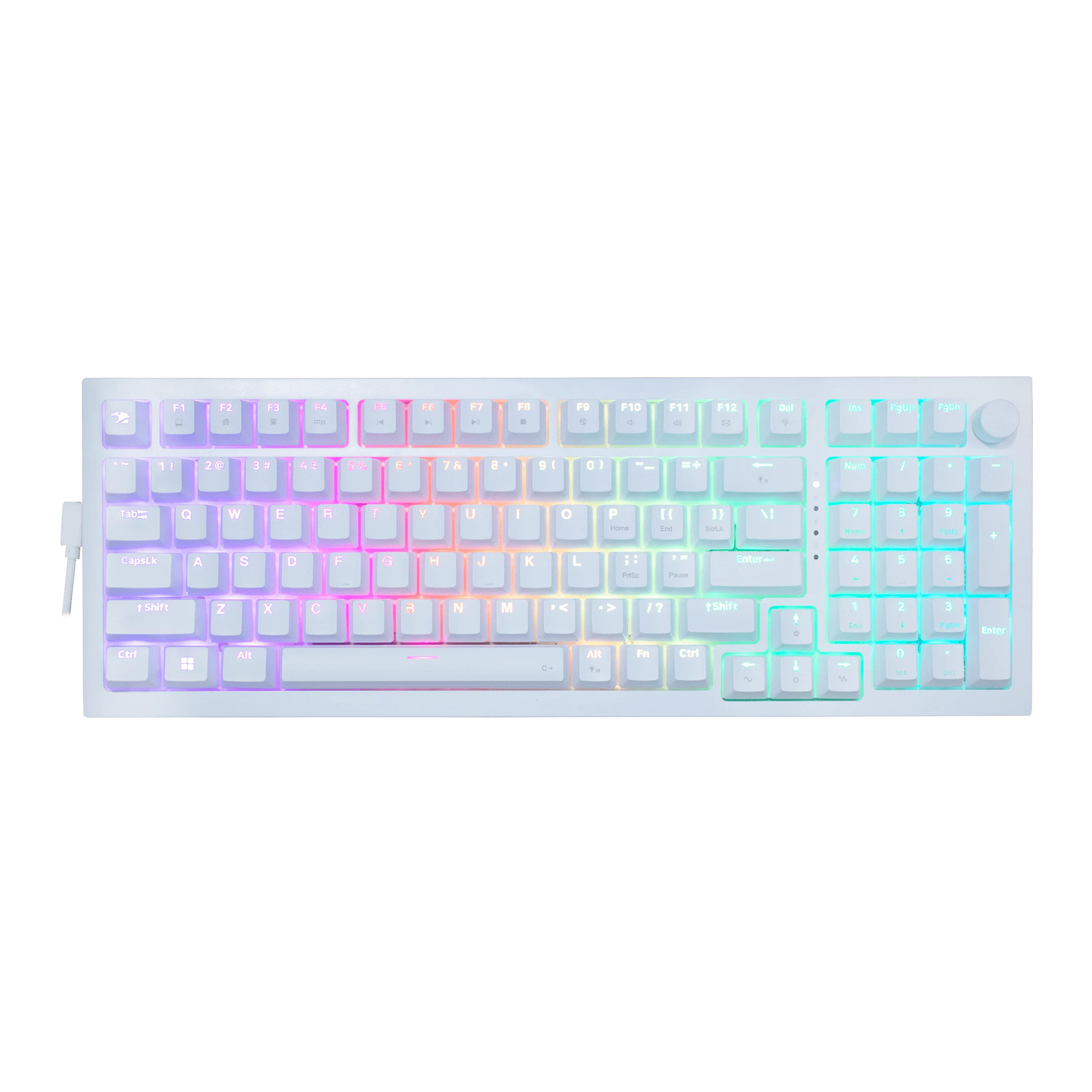 iBUYPOWER MK9 Pro RGB Mechanical Gaming Keyboard - White, Linear Switches